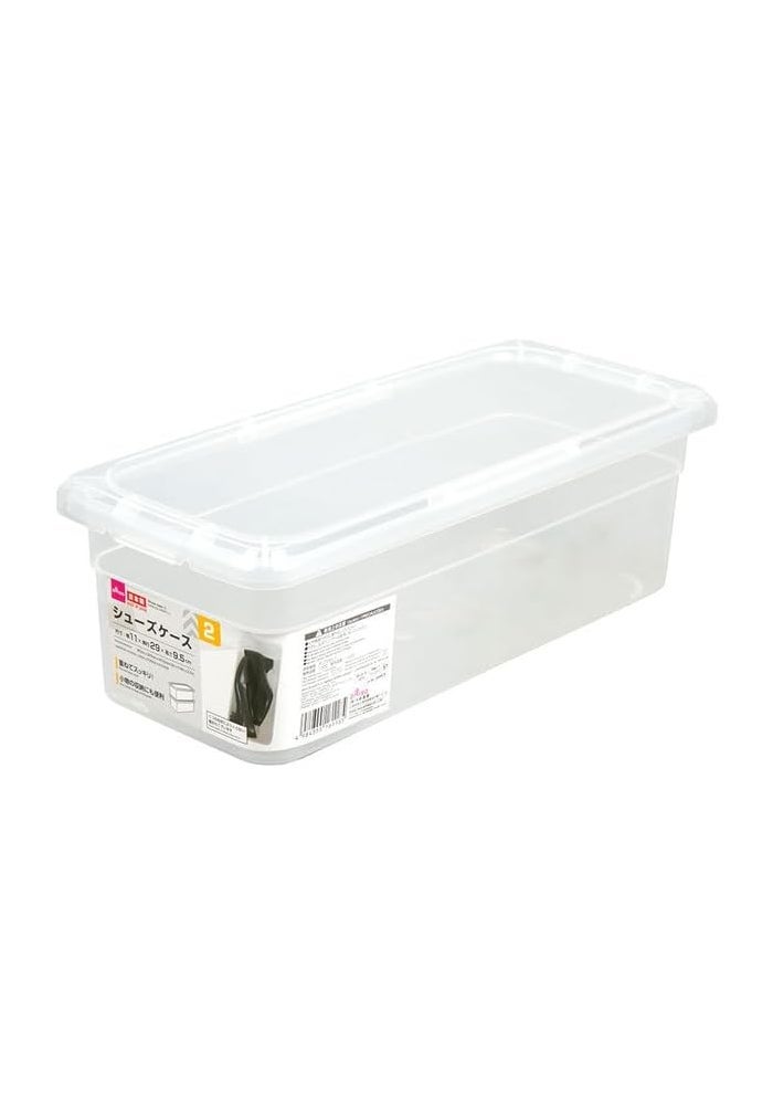 DAISO Shoe Case 2 | Clear Plastic Shoe Storage Box | W11 x D29 x H9.5 cm | Stackable Organizer - Image 1